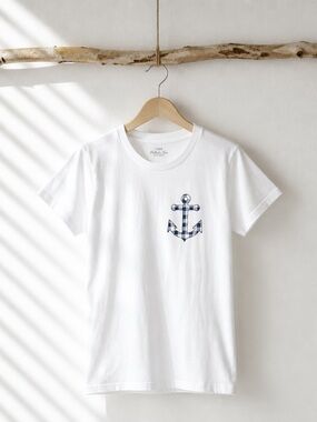 J.Crew Collector Gingham Anchor Tee Print Shirt